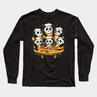 Panda Food Passion: Restaurant Ramen Panda Feast Mode: Culinary Cuteness Long Sleeve T-Shirt